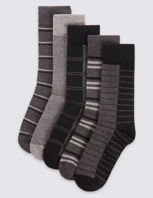 Cotton Rich 5 Pair Pack Socks with Cool Comfort&trade; Technology